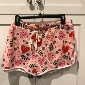PJ Couture NEW Fuzzy Heart & Printed Shorts PJ